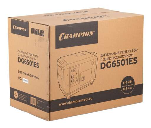 Изображение для Дизельный генератор CHAMPION DG6501ES+ATS (5.5 кВт, автозапуск (блок в комплекте))
