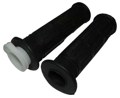 Изображение для Ручка руля правая (газа) Альфа, Дельта, Zodiak в сборе (с резинкой) + ручка левая (резиновая)