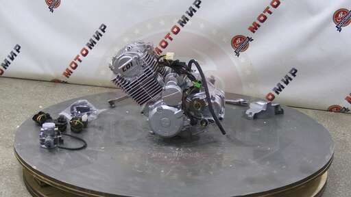 Изображение для Двигатель четырехтактный, 200 см3 169FML (CB200), одна труба (типа ZS165), верхний распредвал, электро и кикстартер, 4МКПП, без балансирного вала