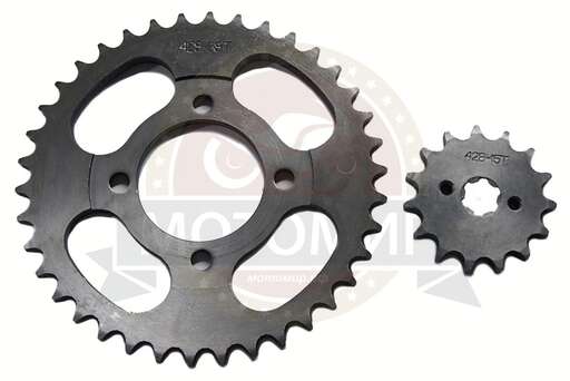 Изображение для Венец (Z38) 428 (d54mm - 4 x 49mm) Альфа + Звезда (Z15) 428 (d14-17mm, 6 шлиц, 2х30) (компл)