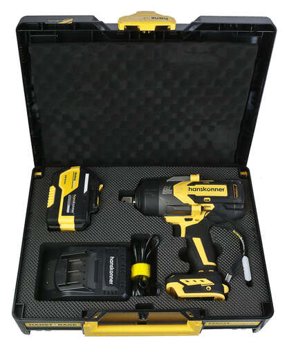 Изображение для HCD201300BLC Гайковерт удар б/щ Hanskonner PLATINUM,18В,1BatterySystem, 1300Нм, 3/4"ampquot,акк 6Ач+ЗУ