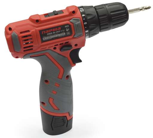 Изображение для Дрель-шуруповёрт Парма ДША-01-1312/1Li (12В, 1 аккумулятор)