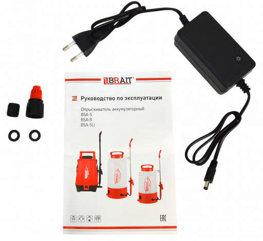 Изображение для Опрыскиватель аккумуляторный Brait BSA-5Li (объем 5л, АКБ литий-ионный 12В, 2,5Ач) 