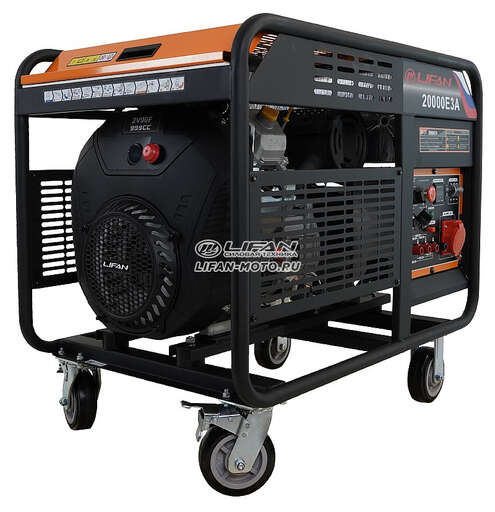 Изображение для Генератор бензиновый Lifan 20000E3А (19 кВт, электростартер, возможность автозапуска, 380В)
