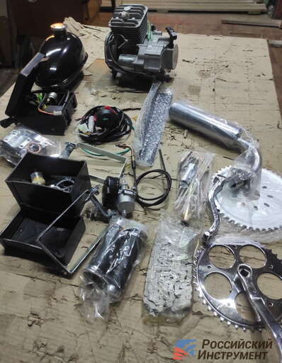 Изображение для Двигатель велосипедный F80E (3 лс, электростартер, полный комплект для установки)