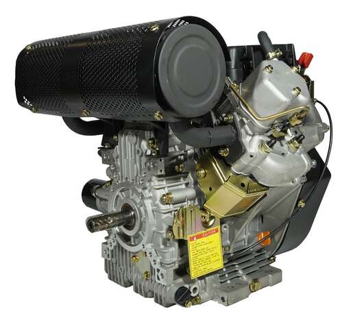 Изображение для Двигатель дизельный двухцилиндровый Habert HD2V910 20А (22 лс, электростартер, катушка освещения 20А, вал