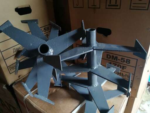 Изображение для Фрезы "гусиные лапки" для мотоблоков Ока, Нева (под круг, D = 30 мм, 3 обода)