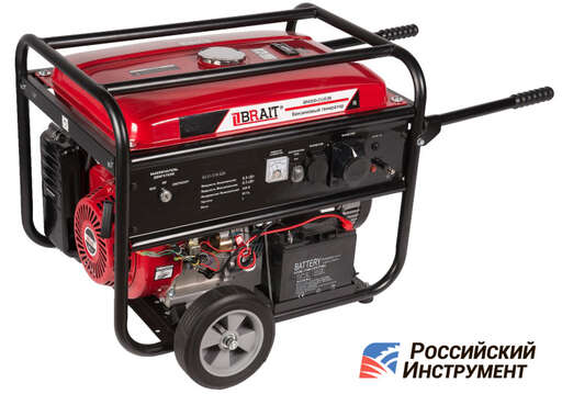 Изображение для Бензиновый генератор Brait 7500-CU(E) M (7.5 кВт, электростартер, медная обмотка, аккумулятор, ручки + колеса)