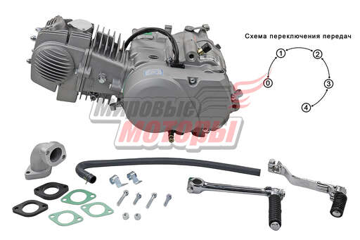 Изображение для Двигатель 1P62YMJ-2 (YX150) нижний эл.стартер,воздушное охлаждение(педальп/п,кикстартер,патрубок)