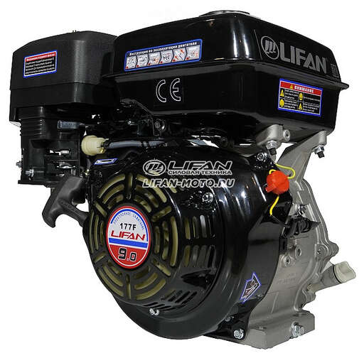 Изображение для Двигатель Lifan 177F (9 лс, под шлицы, разболтовка  80х80)
