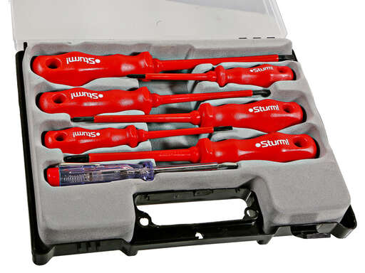Изображение для Набор отверток диэлектрических 7 шт, пластиковый кейс, CrV Sturm!