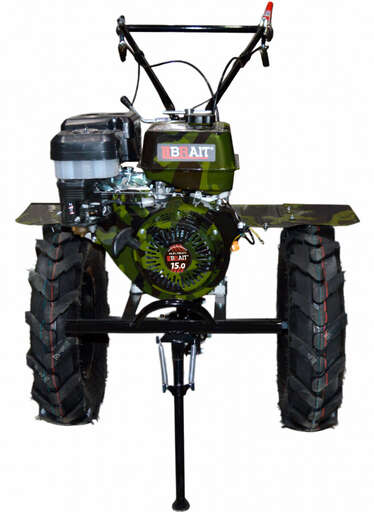 Изображение для Мотоблок  бензиновый Brait BR-135GDHPRO (15 лс, цвет камуфляж, пониженная скорость, 3 вперед/1 назад, колеса 5х12)
