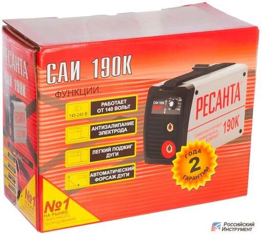 Изображение для Сварочный инверторный аппарат Ресанта САИ 190К (компакт) 