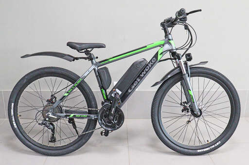 Изображение для Электровелосипед GET WOKE MTB (АКБ 10Аh, алюминевый обод, 27скоростей) СЕРО-СИНИЙ