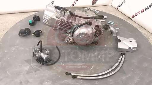 Изображение для Двигатель четырехтактный, 190 см3+РАДИАТ ZS190E(ZS1P62YML-2), масляное охлаждение, МКПП5,все вверх,эл+кикстартер, нижний электростартер для питбайков