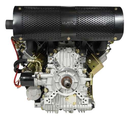 Изображение для Двигатель дизельный двухцилиндровый Habert HD2V910 20А (22 лс, электростартер, катушка освещения 20А, вал
