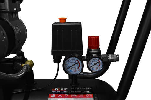 Изображение для Компрессор воздушный безмасляный Brait KB-2500/100X3C с контроллером (2.5 кВт)