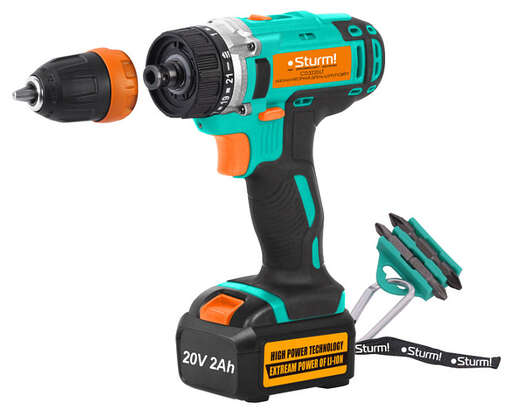 Изображение для Аккумуляторный шуруповерт Sturm! CD3220LT