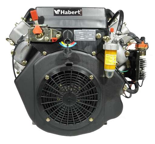Изображение для Двигатель дизельный двухцилиндровый Habert HD2V910 20А (22 лс, электростартер, катушка освещения 20А, вал